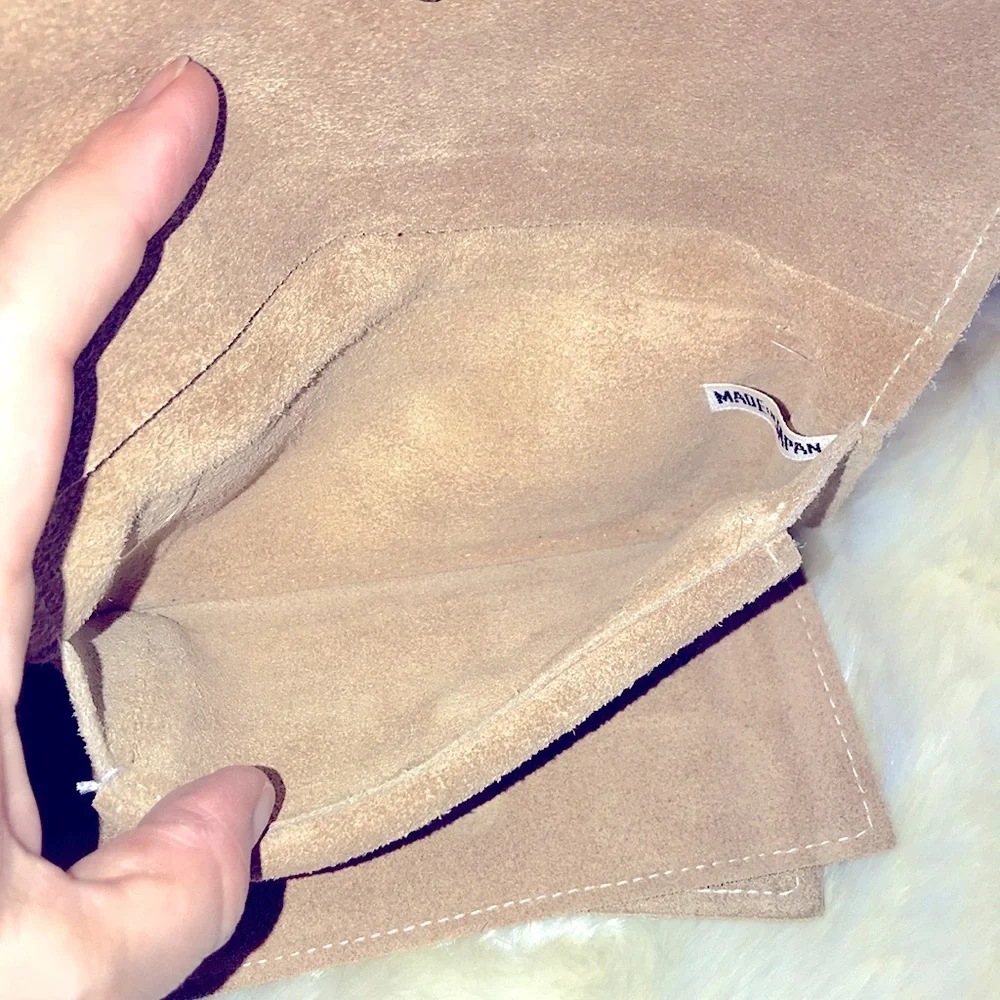Butter Soft Leather Suede TriFold Wallet, Coin Pockets & Checkbook/Calendar